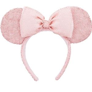 Disney Accessories - NWT Millennial Pink Full Sequin Minnie Mouse Ears Disney Accessories - NWT Millennial Pink Full Sequin Minnie Mouse Ears